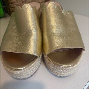 Kate Spade Gold Espadrille Shoes with Luxe Finish
